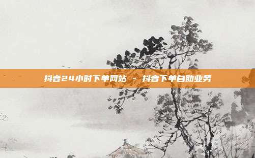 抖音24小时下单网站 - 抖音下单自助业务
