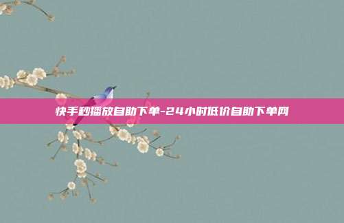 快手秒播放自助下单-24小时低价自助下单网