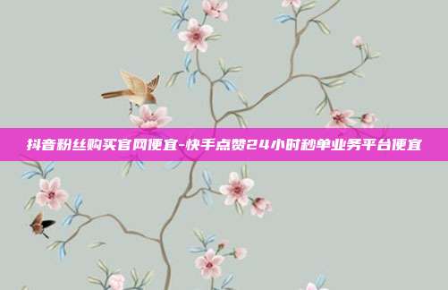 抖音粉丝购买官网便宜-快手点赞24小时秒单业务平台便宜