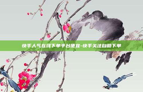 快手人气在线下单平台便宜-快手关注自助下单