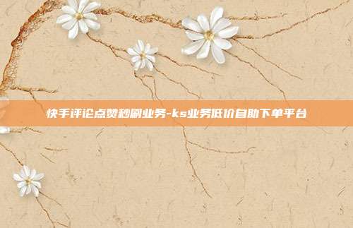 快手评论点赞秒刷业务-ks业务低价自助下单平台