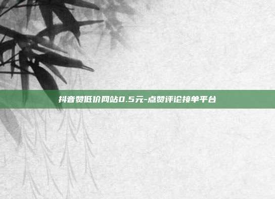 抖音赞低价网站0.5元-点赞评论接单平台