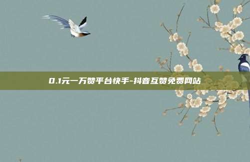 0.1元一万赞平台快手-抖音互赞免费网站