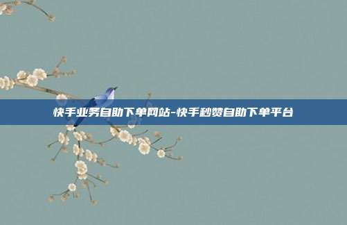 快手业务自助下单网站-快手秒赞自助下单平台