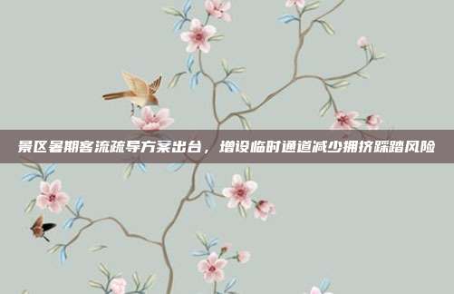 景区暑期客流疏导方案出台,增设临时通道减少拥挤踩踏风险