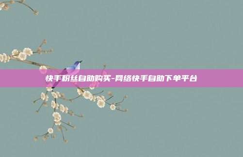 快手粉丝自助购买-网络快手自助下单平台