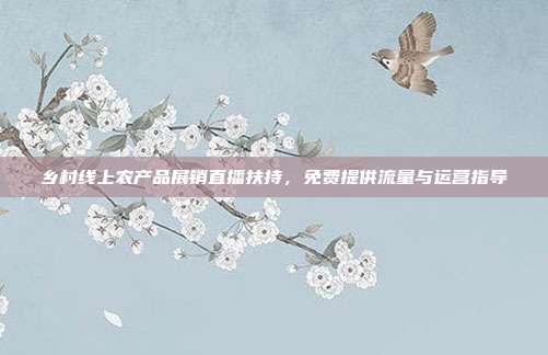 乡村线上农产品展销直播扶持,免费提供流量与运营指导