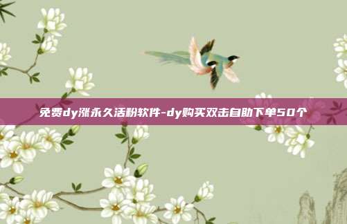 免费dy涨永久活粉软件-dy购买双击自助下单50个