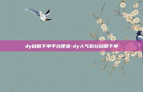 dy自助下单平台便宜-dy人气粉丝自助下单