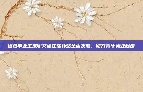 困难毕业生求职交通住宿补贴全面发放,助力青年就业起步