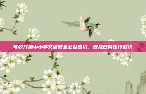 驾校开展中小学交通安全公益宣讲，普及日常出行知识
