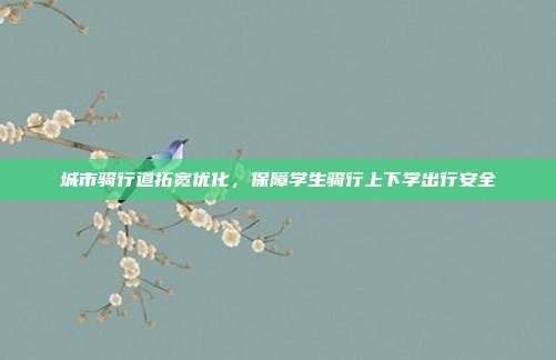 城市骑行道拓宽优化，保障学生骑行上下学出行安全