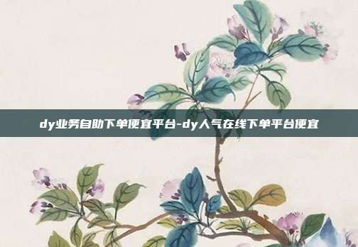 dy业务自助下单便宜平台-dy人气在线下单平台便宜