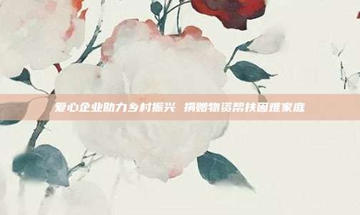 爱心企业助力乡村振兴 捐赠物资帮扶困难家庭