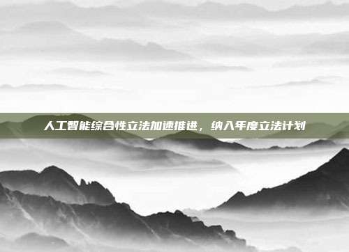 人工智能综合性立法加速推进，纳入年度立法计划