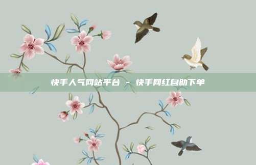 快手人气网站平台 - 快手网红自助下单
