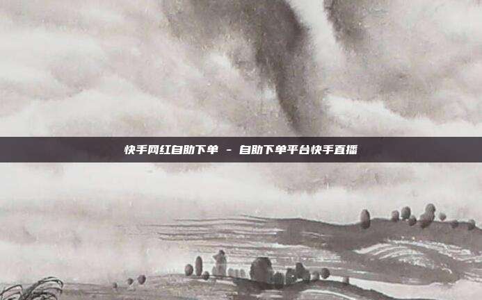 快手网红自助下单 - 自助下单平台快手直播