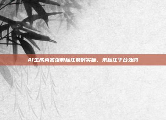 AI生成内容强制标注条例实施,未标注平台处罚