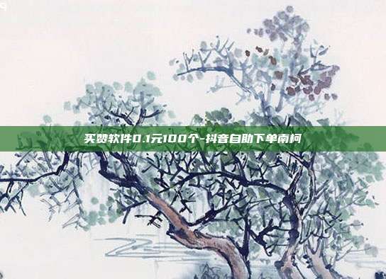 买赞软件0.1元100个-抖音自助下单南柯