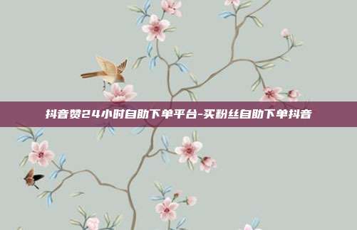 抖音赞24小时自助下单平台-买粉丝自助下单抖音