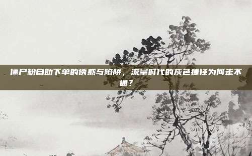 僵尸粉自助下单的诱惑与陷阱，流量时代的灰色捷径为何走不通？