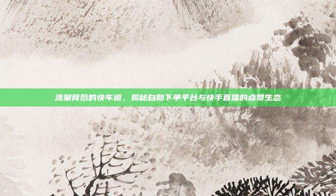 流量背后的快车道,揭秘自助下单平台与快手直播的点赞生态