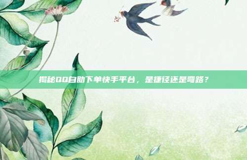 揭秘QQ自助下单快手平台,是捷径还是弯路?