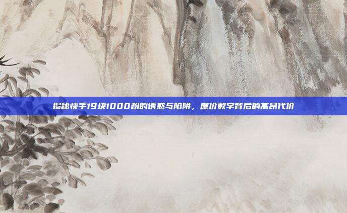 揭秘快手19块1000粉的诱惑与陷阱，廉价数字背后的高昂代价