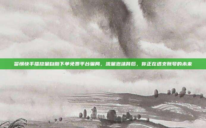 警惕快手播放量自助下单免费平台骗局,流量泡沫背后,你正在透支账号的未来