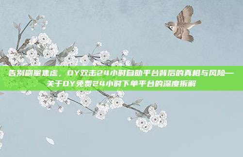 告别刷量焦虑，DY双击24小时自助平台背后的真相与风险—关于DY免费24小时下单平台的深度拆解