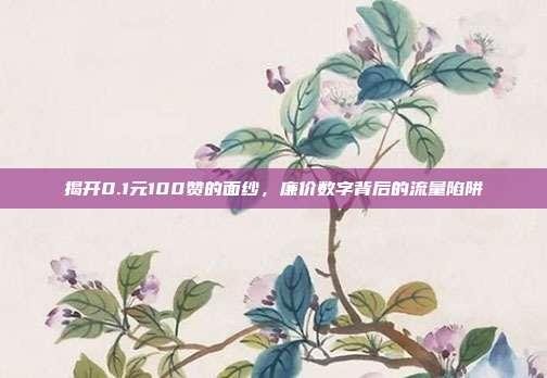 揭开0.1元100赞的面纱，廉价数字背后的流量陷阱