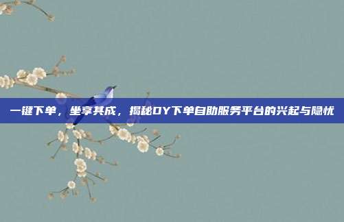 一键下单，坐享其成，揭秘DY下单自助服务平台的兴起与隐忧
