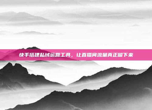 快手搭建私域运营工具，让直播间流量真正留下来