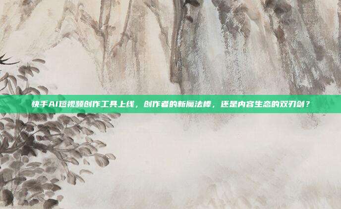 快手AI短视频创作工具上线，创作者的新魔法棒，还是内容生态的双刃剑？