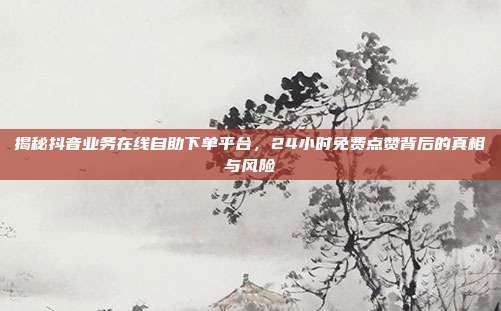 揭秘抖音业务在线自助下单平台，24小时免费点赞背后的真相与风险