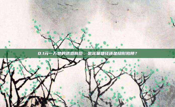 0.1元一万赞的诱惑背后，是流量捷径还是隐形陷阱？