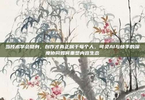当技术学会隐身,创作才真正属于每个人,可灵AI与快手的深度协同如何重塑内容生态