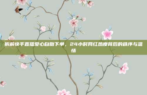 拆解快手直播爱心自助下单,24小时网红热度背后的秩序与温情