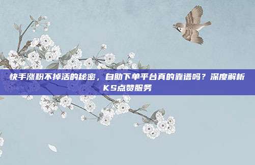 快手涨粉不掉活的秘密,自助下单平台真的靠谱吗?深度解析KS点赞服务