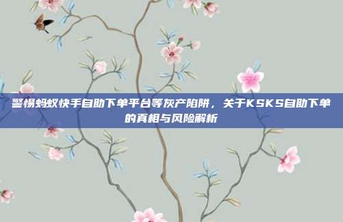 警惕蚂蚁快手自助下单平台等灰产陷阱，关于KSKS自助下单的真相与风险解析