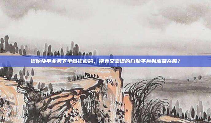 揭秘快手业务下单省钱密码,便宜又靠谱的自助平台到底藏在哪?