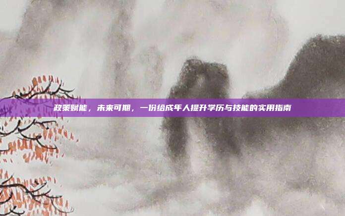 政策赋能,未来可期,一份给成年人提升学历与技能的实用指南
