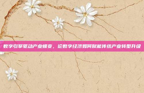 数字引擎驱动产业蝶变,论数字经济如何赋能传统产业转型升级