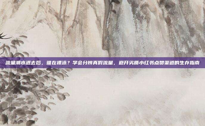 流量潮水退去后,谁在裸泳?学会分辨真假流量,避开劣质小红书点赞渠道的生存指南