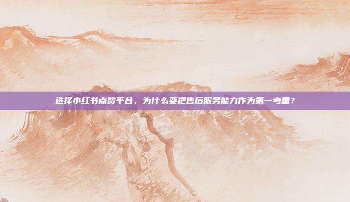 选择小红书点赞平台,为什么要把售后服务能力作为第一考量?