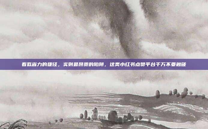 看似省力的捷径,实则最昂贵的陷阱,这类小红书点赞平台千万不要触碰
