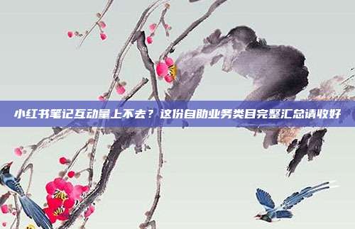 小红书笔记互动量上不去?这份自助业务类目完整汇总请收好