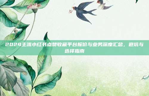 2024主流小红书点赞收藏平台报价与业务深度汇总,避坑与选择指南
