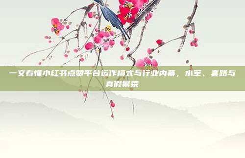 一文看懂小红书点赞平台运作模式与行业内幕,水军、套路与真假繁荣
