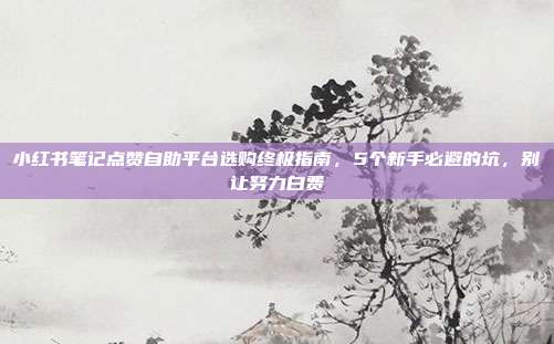 小红书笔记点赞自助平台选购终极指南，5个新手必避的坑，别让努力白费